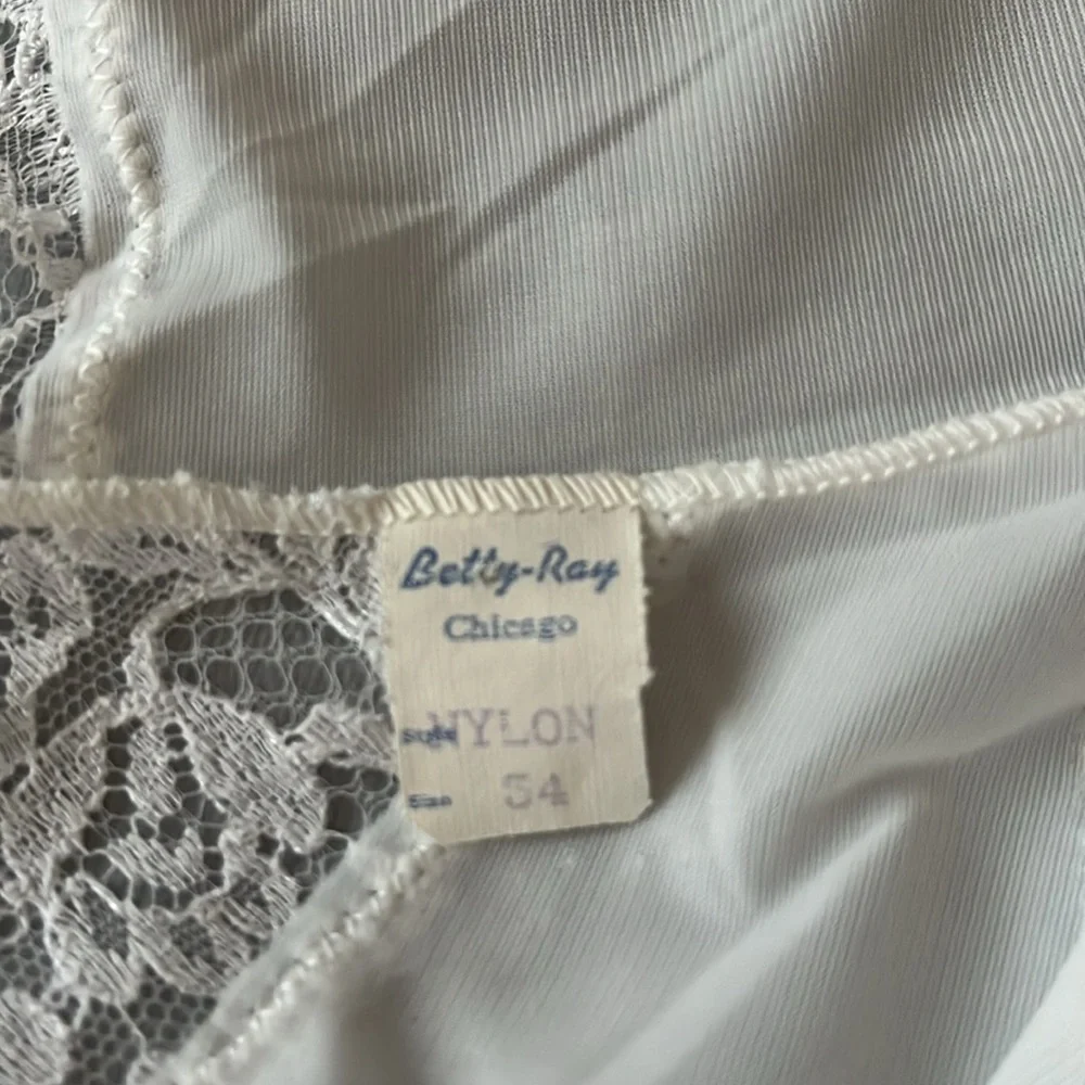 Vintage Betty Ray Chemise Full Slip‎ White Nylon Size S - Picture 10 of 14